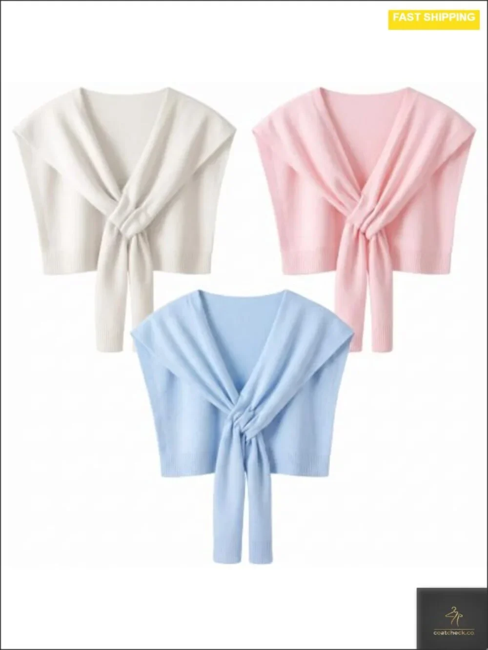 3 Pack Knit Shawl Wraps for Women Soft Lightweight Cape Cardigan